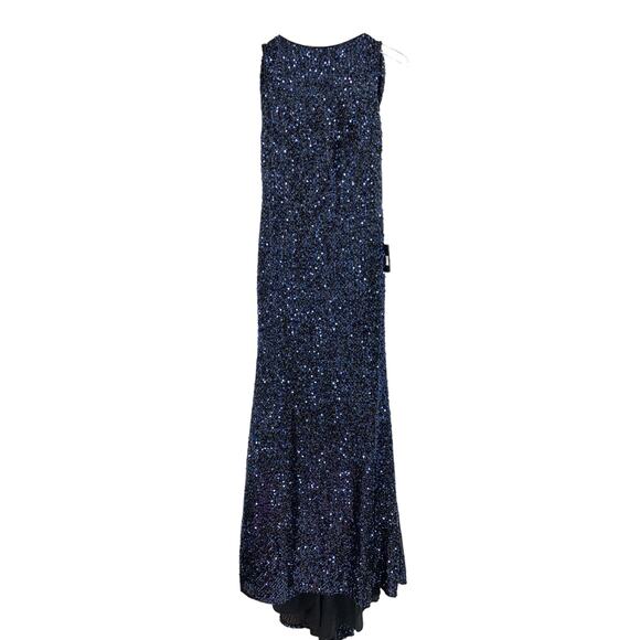 MAC DUGGAL Dress Size 2 Evening Gown Sequin Navy Blue Cowl Back NEW - Picture 5 of 8